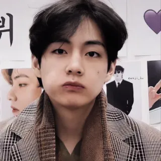 🔈 V kpop, chanteur, célébrité, personne, homme, portrait telegram sticker