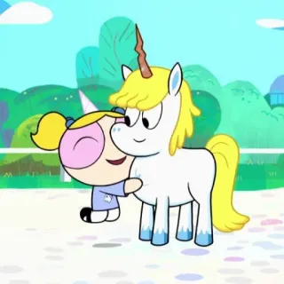 ❄️ Bubbles The Powerpuff Girls мультфильм, единорог, дружба, Powerpuff Girls, Bubbles, милый telegram sticker