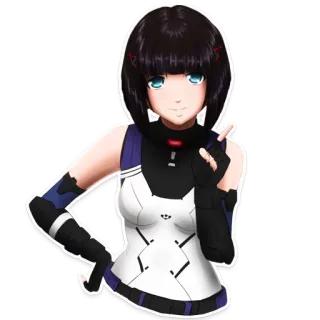 👆 anime girl, anime, girl, sticker, cartoon telegram sticker