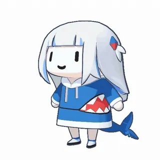 🙂 Gawr Gura anime, vtuber, shark, gawr gura, hololive, character, cute telegram sticker