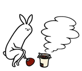 🐇 lapin, kawaii, mignon, illustration, dessin animé, fan telegram sticker