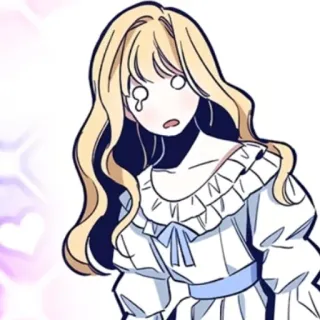 😢 アニメ, カートゥーン, 女の子, 泣く, 金髪, キャラクター telegram sticker