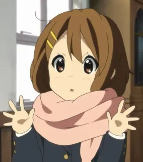 🧣 Yui Hirasawa K-On! Anime, Garota, Fofa, Cachecol, K-On!, Yui Hirasawa telegram sticker