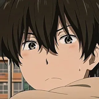 🤔 Anime, Chico, Retrato, Dibujo animado, Ilustración telegram sticker