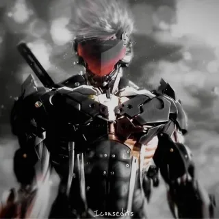 👍 Raiden Metal Gear Rising: Revengeance Cyborg, Spada, Armatura, Soldato, Azione telegram sticker