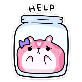 🥺 HELP chuột hamster, lọ, giúp đỡ, buồn, hoạt hình, động vật, dễ thương telegram sticker