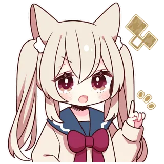 ☝️ Anime, Chibi, Dễ thương, Kawaii, Cô gái, Tai mèo whatsapp sticker