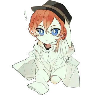 😶 Chuya Nakahara Bungou Stray Dogs Anime, Manga, Chibi, Niedlich, Hut, Bungou Stray Dogs telegram sticker