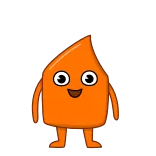 🎉 orange, cartoon, blob, cute, character telegram sticker