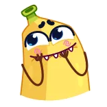 😄 banane, mignon, dessin animé, fruit, drôle, emoji telegram sticker