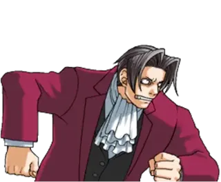 😡 Miles Edgeworth Ace Attorney ace attorney, miles edgeworth, anime, gioco, arrabbiato, obiezione telegram sticker