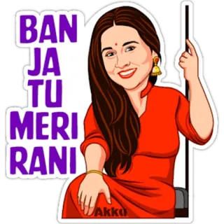 👸 BAN JA TU MERI RANI India, Mujer, Rani, Bollywood telegram sticker