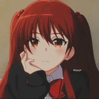 😐 Baan Anime, Chica, Dibujos animados, Linda, Pelo rojo telegram sticker