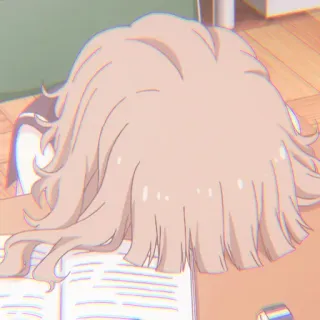 🙄 anime, girl, sleeping, school, table whatsapp sticker
