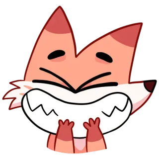 😁 cartoon, fox, cute, animal, happy telegram sticker