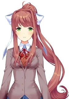 😧 Monika Doki Doki Literature Club! anime, video game, character, doki doki literature club, monika telegram sticker