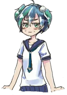 😒 Anime, Terra, Personificação, Personagem, Uniforme Escolar, Fofo telegram sticker