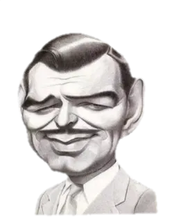 😏 Clark Gable актёр, старый Голливуд, карикатура, знаменитость, классический фильм, кинозвезда, винтаж telegram sticker