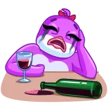 😭 smutny, płacz, alkohol, wino, kreskówka, fioletowy telegram sticker