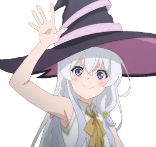 🖐 อนิเมะ, ผู้หญิง, แม่มด, หมวก, น่ารัก, การ์ตูน telegram sticker