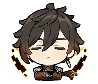 😒 Zhongli Genshin Impact anime, game, genshin impact, zhongli, chibi telegram sticker