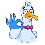 👌 Dessin animé, Oiseau, Oie, Ok, Geste, Approbation whatsapp sticker