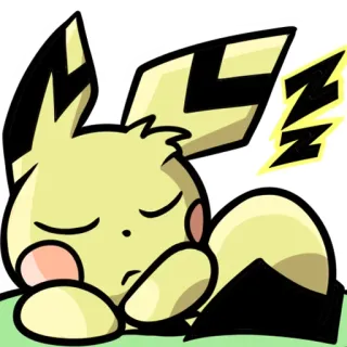 💤 Pichu Pokémon Z pichu, pokemon, sleeping, napping, tired, cute, anime, z telegram sticker