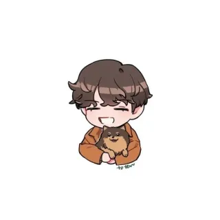 😁 만화, 귀여운, 애니메이션, 개, 포메라니안, 일러스트 telegram sticker