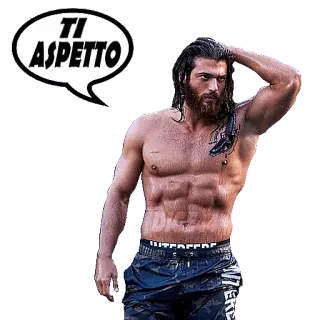 🖐 TI ASPETTO мужчина, пресс, ожидание, итальянец, сексуальный, мужской telegram sticker