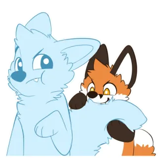 ❤️ desenho animado, raposa, bravo, fofo whatsapp sticker