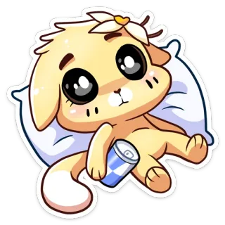🥺 dễ thương, kawaii, chó, buồn ngủ, hoạt hình, động vật telegram sticker