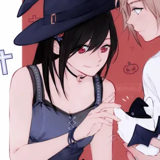🥢 witch, halloween, costume, anime, manga, party telegram sticker