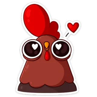 ❤️ chicken, heart, love, cute, animal, cartoon, sticker telegram sticker