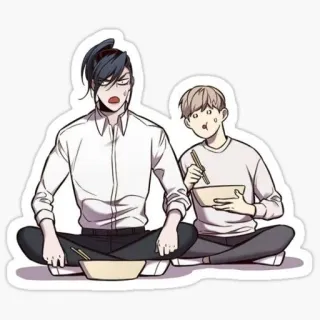 😏 먹방, 젓가락, 음식, 애니메이션, 만화 telegram sticker