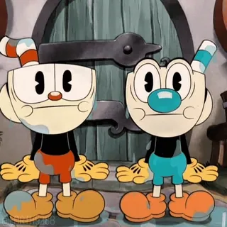 😎 Cuphead, Mugman Cuphead cuphead, mugman, dessin animé, animation, autocollant whatsapp sticker