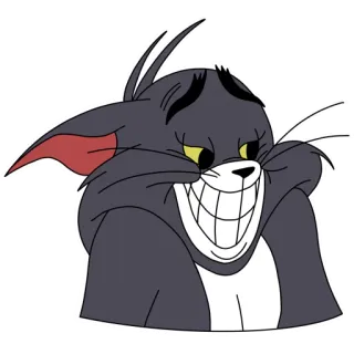 😬 Tom Cat Tom and Jerry gatto, cartone animato, divertente, sorriso, Meme telegram sticker
