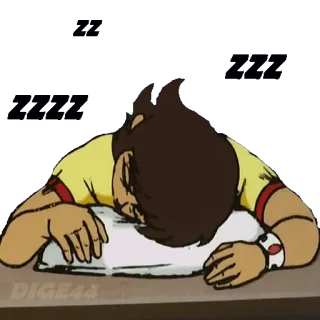 😴 อนิเมะ, ง่วง, การ์ตูน, เหนื่อย, ตัวละคร telegram sticker