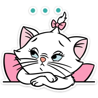 🙇 Marie The Aristocats kat, kitten, De Aristokatten, Disney, cartoon, schattig, sticker telegram sticker