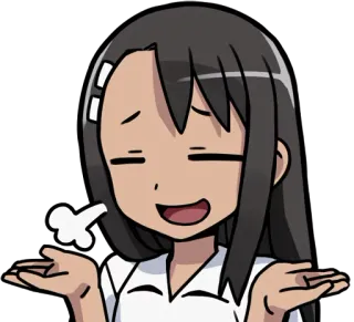 👐 Nagatoro Don't Toy with Me, Miss Nagatoro anime, manga, girl, cartoon, smile, smug, annoyed telegram sticker