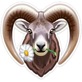🌼 ram, animal, heart, flower, wildlife, nature telegram sticker