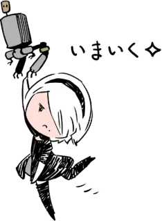 👋 いく アニメ, 女の子, 可愛い, 日本語, 漫画, テキスト telegram sticker