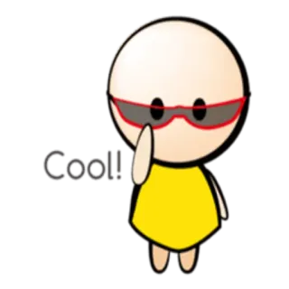 😎 Cool! 멋진, 안경, 캐릭터, 캐주얼, 귀여운, 친근한 telegram sticker