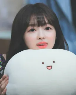 ✨ słodki, dziewczyna, azjatycka, kawaii, plusz, uśmiech, chmura whatsapp sticker
