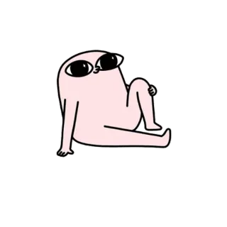 🙂 漫画, キャラクター, ピンク, ブロブ, 面白い, ユニーク telegram sticker