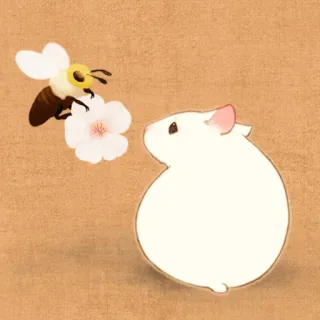 🐹 bee, hamster, animal, flower, cute, kawaii telegram sticker