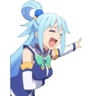 😂 Aqua KonoSuba Anime, Dibujos animados, Personaje, Konosuba, Aqua whatsapp sticker