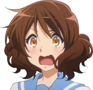😧 Anime, Mädchen, geschockt, überrascht, Gesichtsausdruck, Cartoon telegram sticker