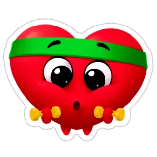 🏋 心, 健身, 锻炼, 可爱, 哑铃 telegram sticker