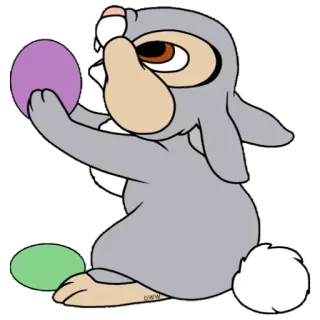 🥚 Thumper Bambi 漫画, ウサギ, バニー, ディズニー, イースター, 可愛い, とんすけ, バンビ telegram sticker