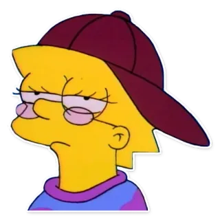 😐 Lisa Simpson The Simpsons cartoon, lisa simpson, simpsons, yellow, cap, glasses telegram sticker